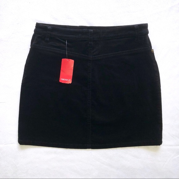 SOLD! | Forever 21 | Black Corduroy Mini Skirt - Picture 4 of 6
